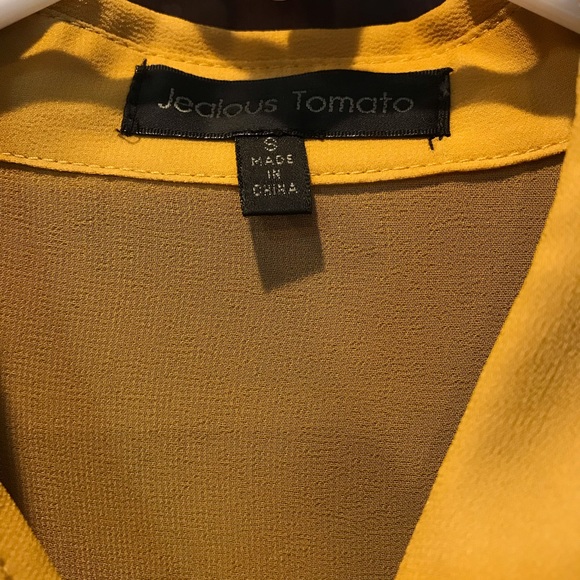 Jealous Tomato mustard and black sheer blouse - Picture 3 of 6